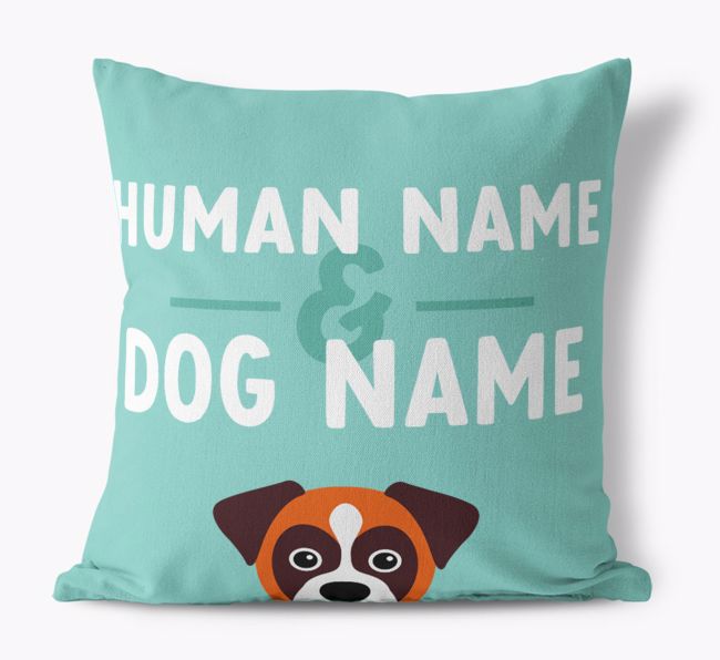 Human And Pet Name: Personalised {breedFullName} Canvas Cushion